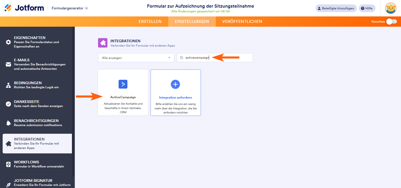 Wie Sie ActiveCampaign in Ihr Formular integrieren Image-2