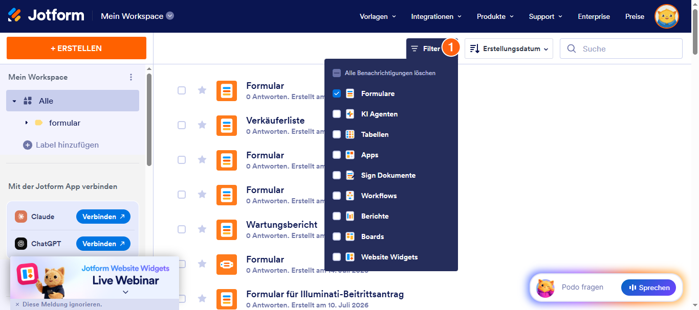Wie Sie den Button zum Absenden in Jotform Karten bedingt deaktivieren können Image-1