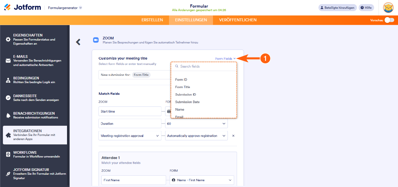Wie Sie Jotform in Zoom integrieren Image-5