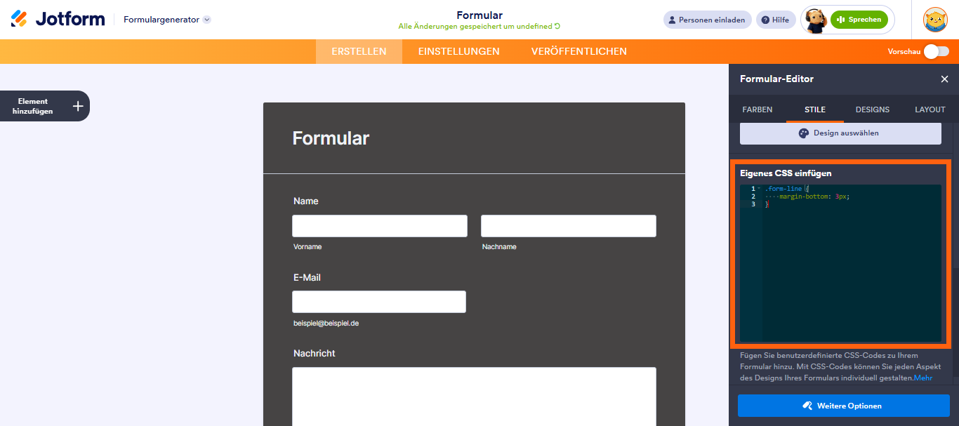 Wie kann ich die Abstände zwischen den Fragen ändern? Image-4