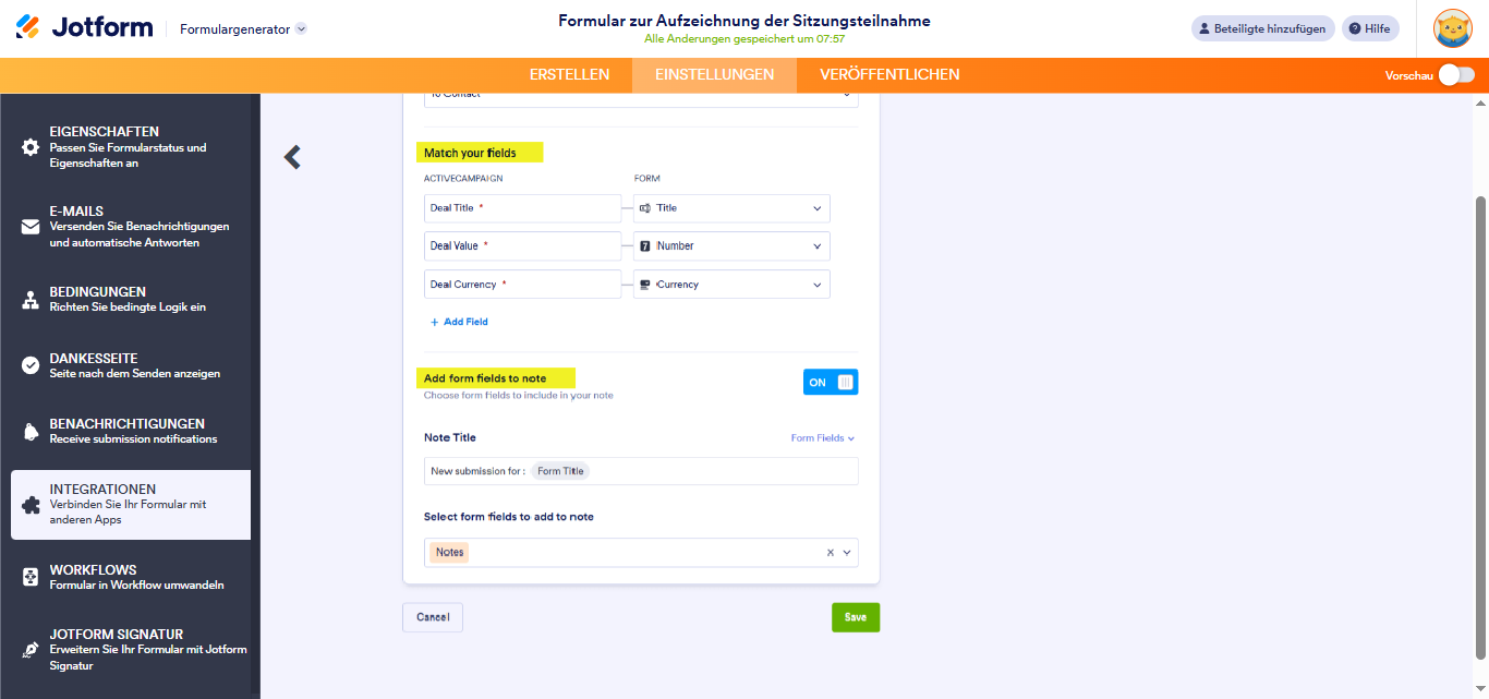 Wie Sie ActiveCampaign in Ihr Formular integrieren Image-9