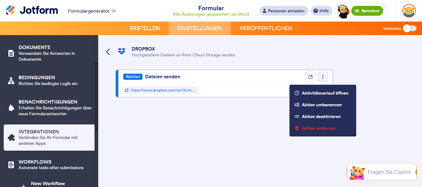 Mit Jotform zu Dropbox hochladen Image-6