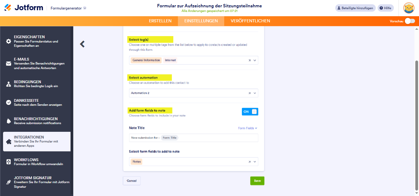 Wie Sie ActiveCampaign in Ihr Formular integrieren Image-7