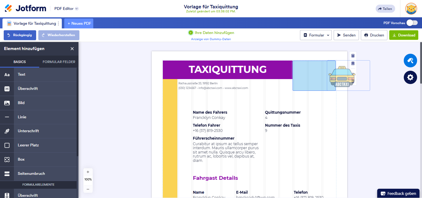 Wie Sie Elemente in einer PDF-Vorlage verschieben und ausrichten Image-4
