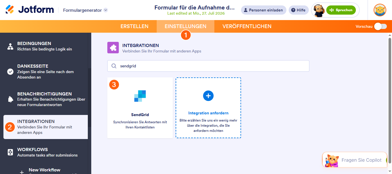 Wie Sie Ihr Formular in SendGrid integrieren können Image-1
