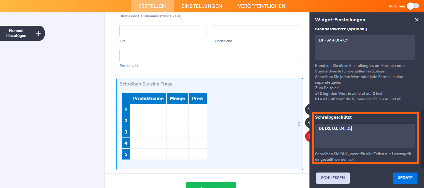 Wie Sie das Spreadsheet-Widget einrichten? Image-10