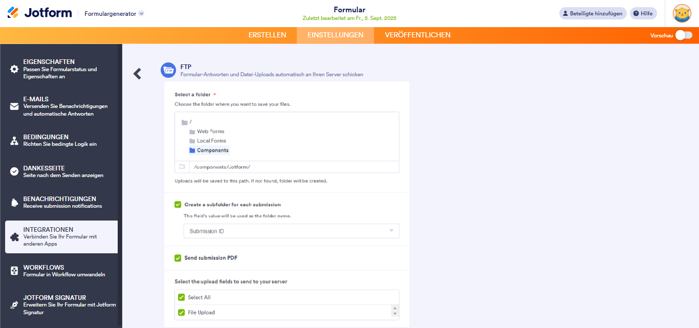 Wie Sie Formularantworten und Datei-Uploads per FTP versenden Image-3