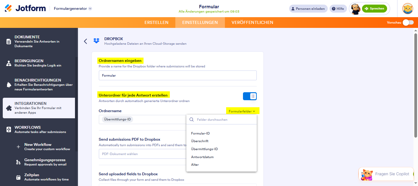 Mit Jotform zu Dropbox hochladen Image-4