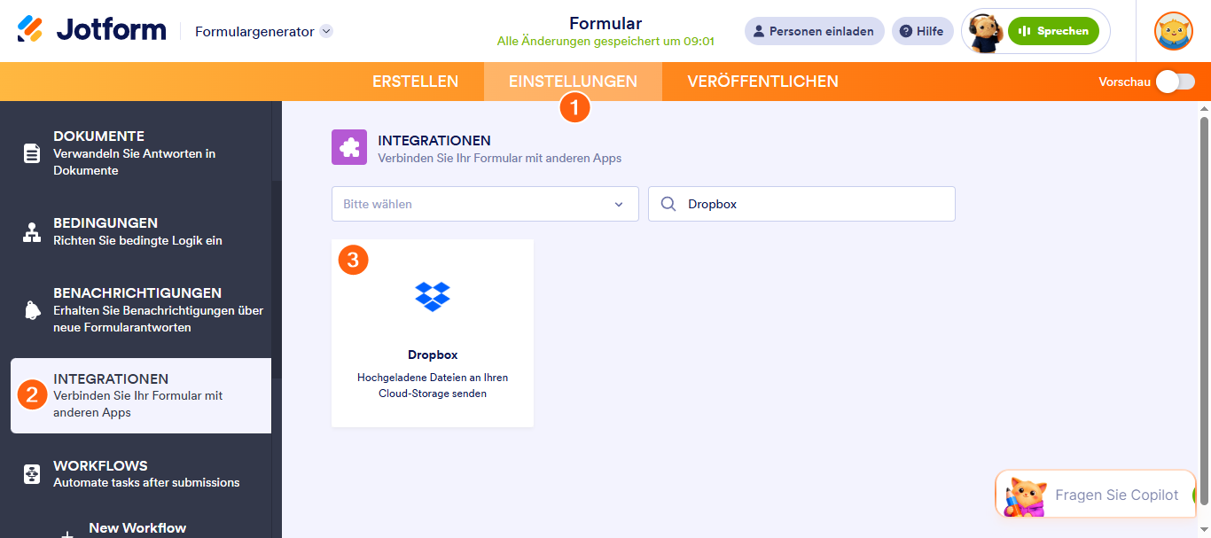Mit Jotform zu Dropbox hochladen Image-1