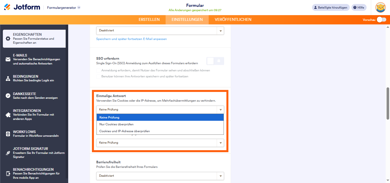Wie Sie einzigartige Übermittlungen in einem Formular festlegen Image-2