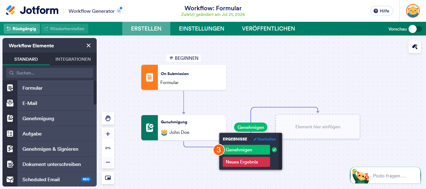 Wie Sie mehrstufige Genehmigungen in Jotform Approvals erstellen können Image-3