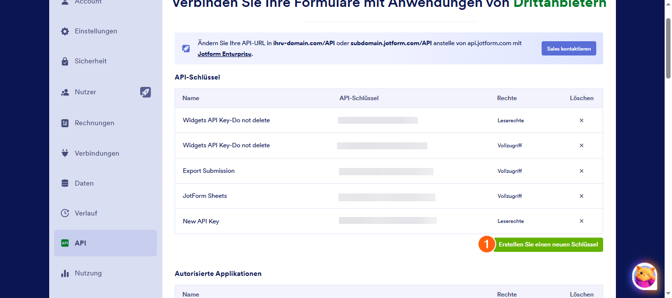 Wie Sie einen Jotform API-Schlüssel erstellen Image-1