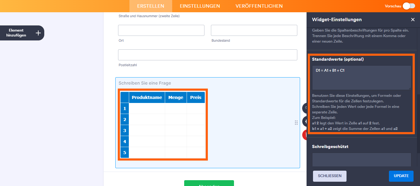 Wie Sie das Spreadsheet-Widget einrichten? Image-9