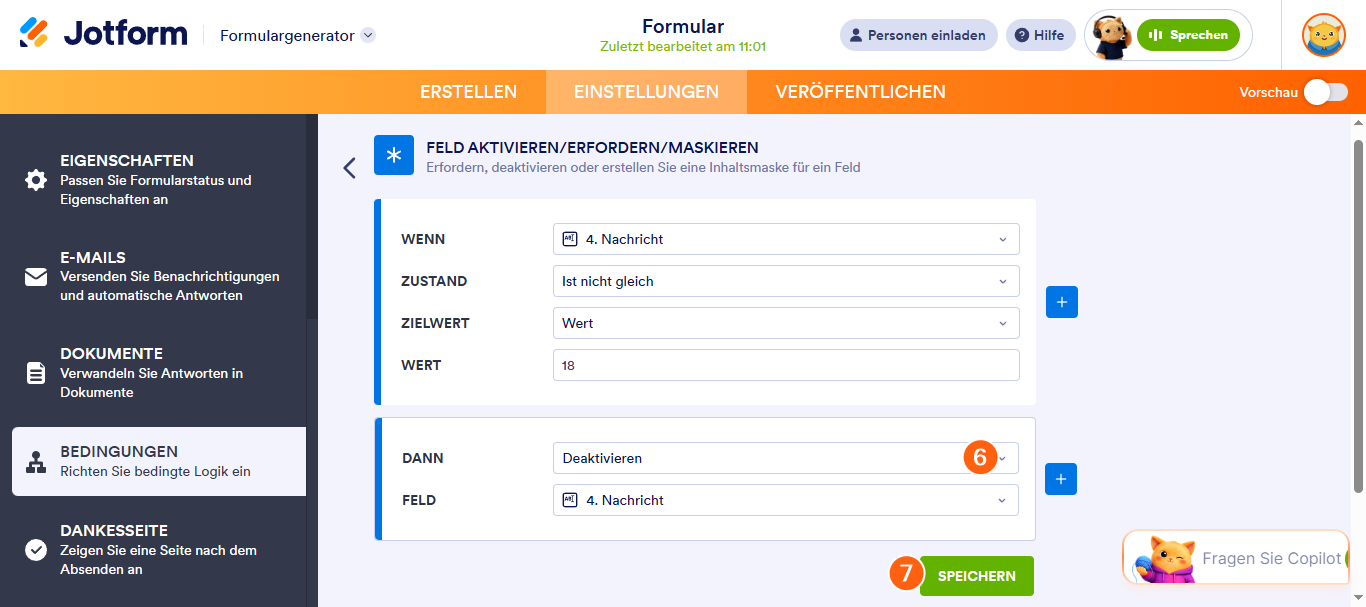 Wie Sie den Button zum Absenden in Jotform Karten bedingt deaktivieren können Image-4