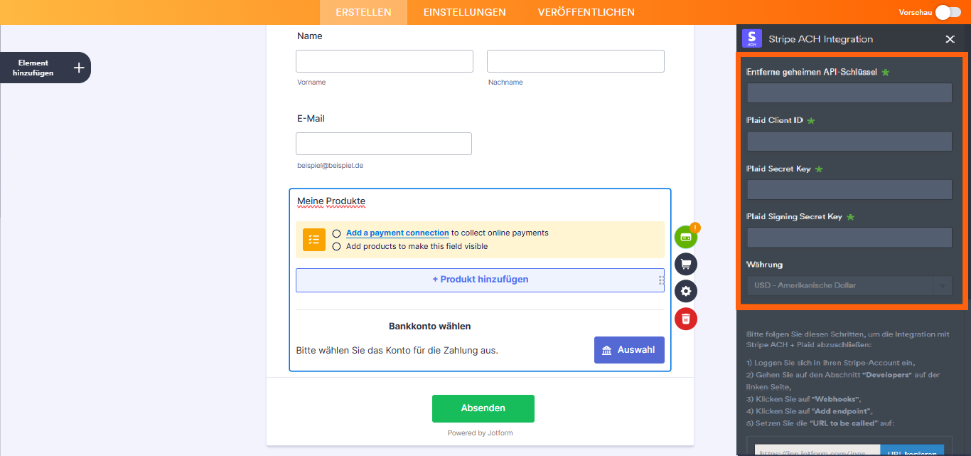 Wie Sie Stripe ACH in Jotform integrieren können Image-2
