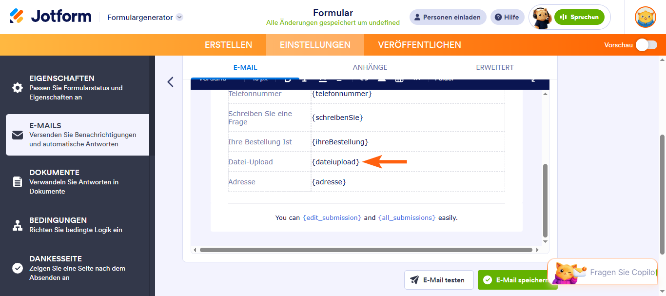 Wie Sie hochgeladene Bilder in den Formular-E-Mails oder der Dankesnachricht anzeigen können Image-2