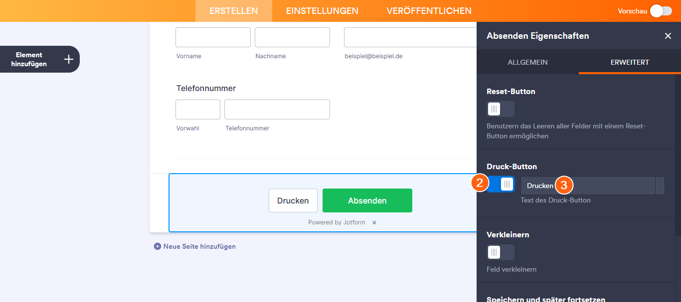 Hinzufügen eines Drucken Buttons zu Ihrem Formular Image-2