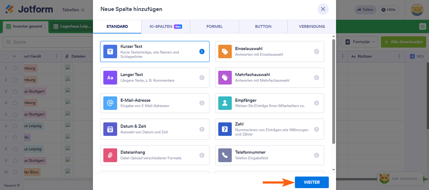 Wie Sie Spalten in Jotform Tabellen hinzufügen und organisieren Image-4