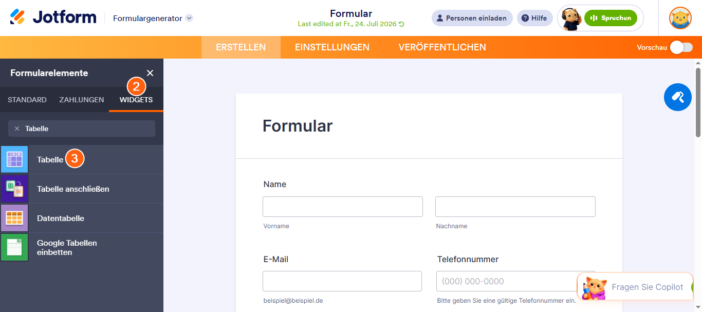 Wie Sie das Spreadsheet-Widget einrichten? Image-2