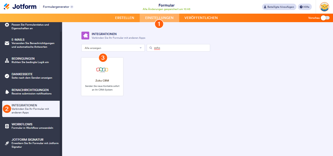 Wie Sie Jotform in Zoho CRM integrieren Image-1