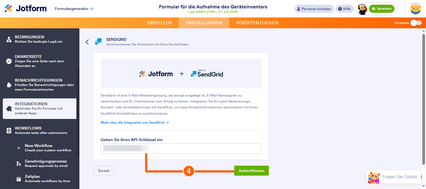 Wie Sie Ihr Formular in SendGrid integrieren können Image-2