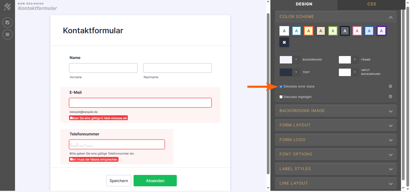 Verwalten von Feldfehlerzuständen und Hervorhebungseffekt Image-9