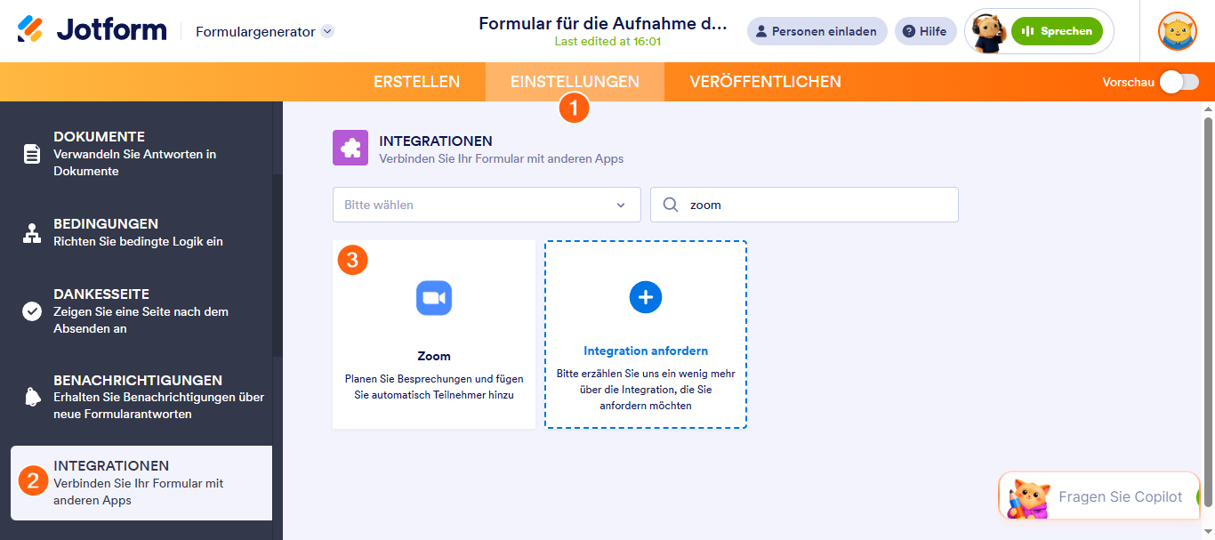 Wie Sie Jotform in Zoom integrieren Image-1