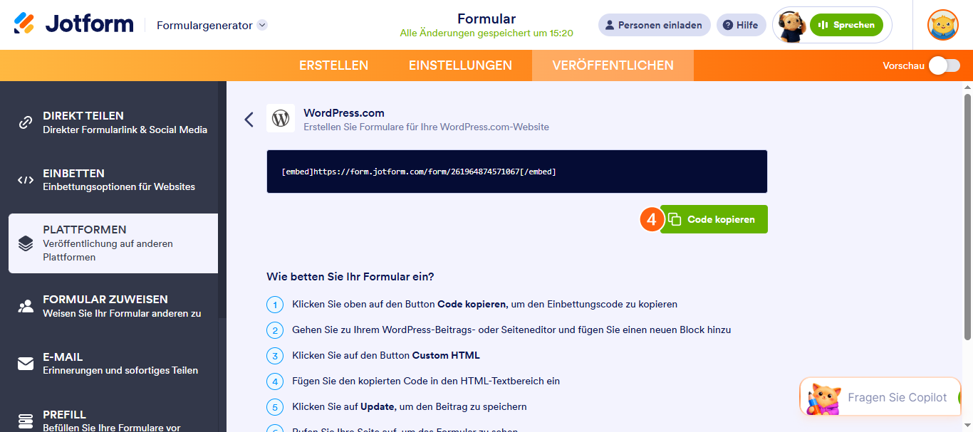 Wie Sie ein Formular in WordPress