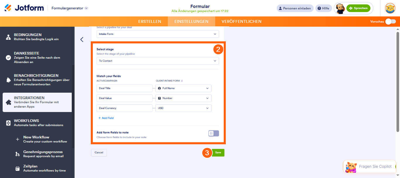 Wie Sie ActiveCampaign in Ihr Formular integrieren Image-9