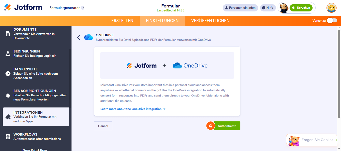 Wie Sie Jotform in OneDrive integrieren Image-2