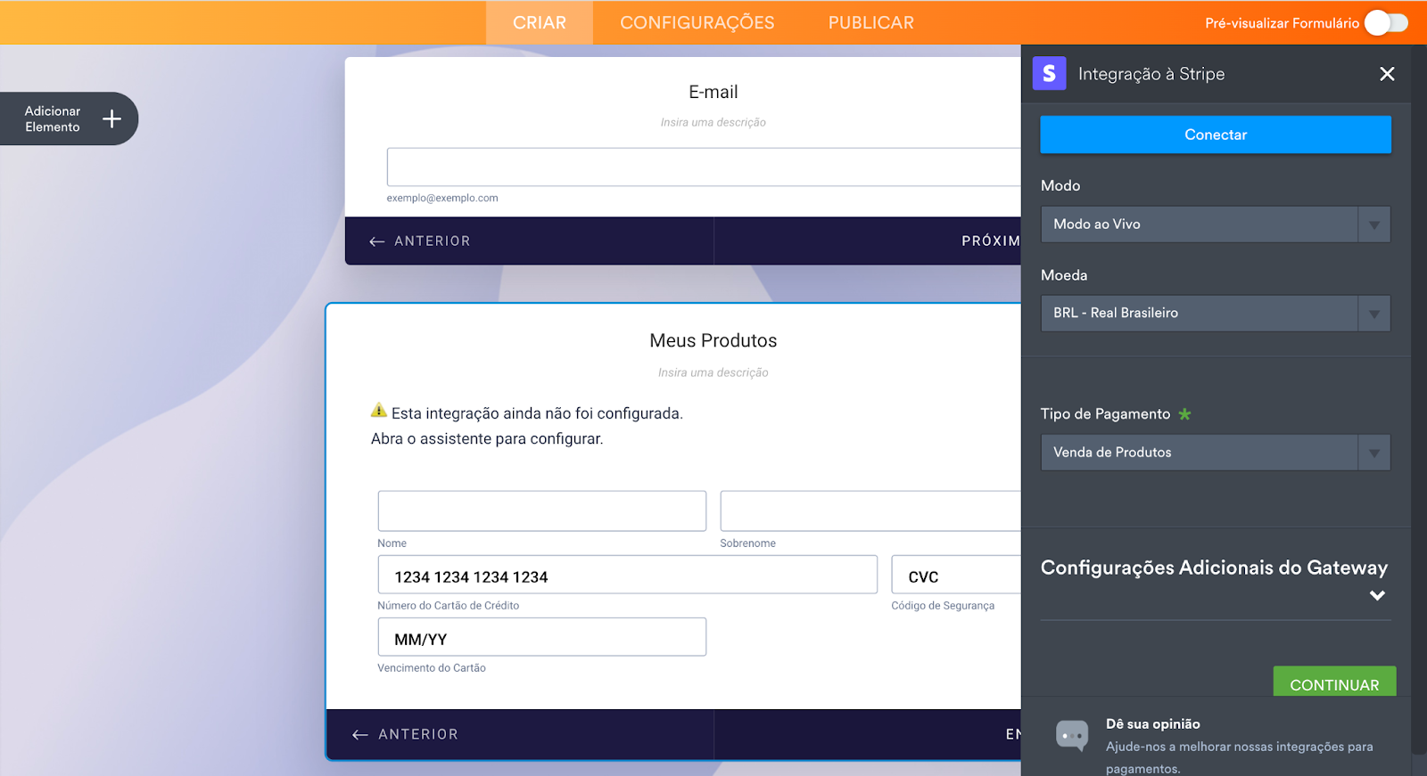 Conectando-se à Integração ao Stripe no Criador de Formulários Jotform