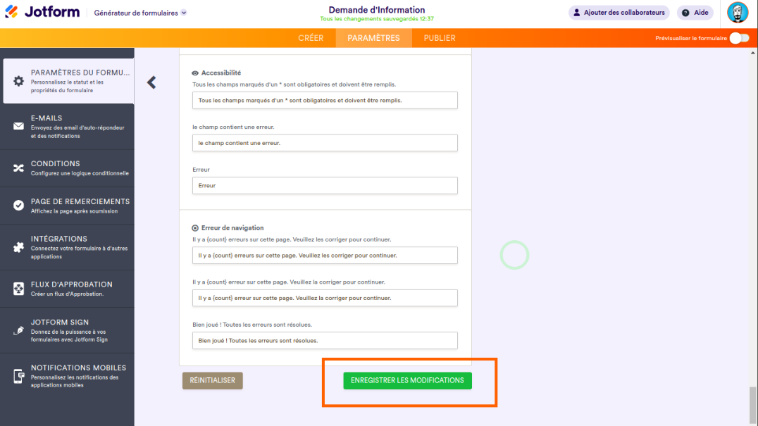 Comment modifier les messages d'alerte de votre formulaire Image-4