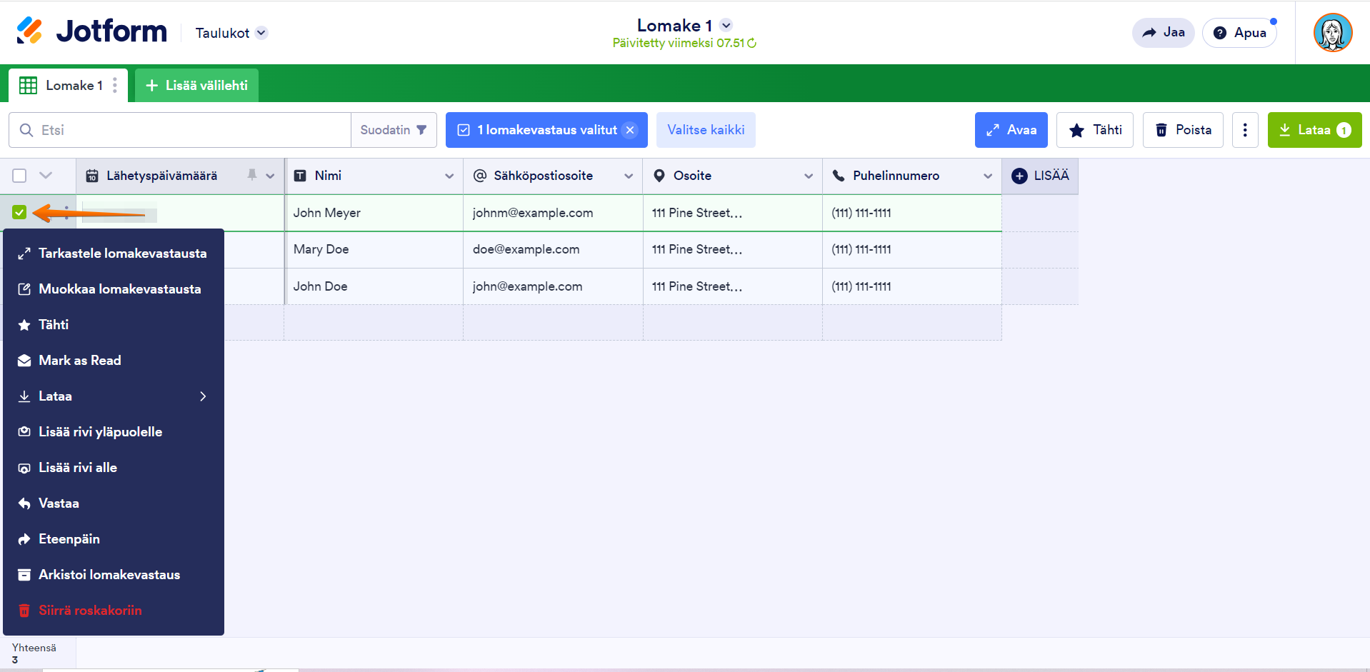 Miten tarkastella lomakevastauksia Image-3