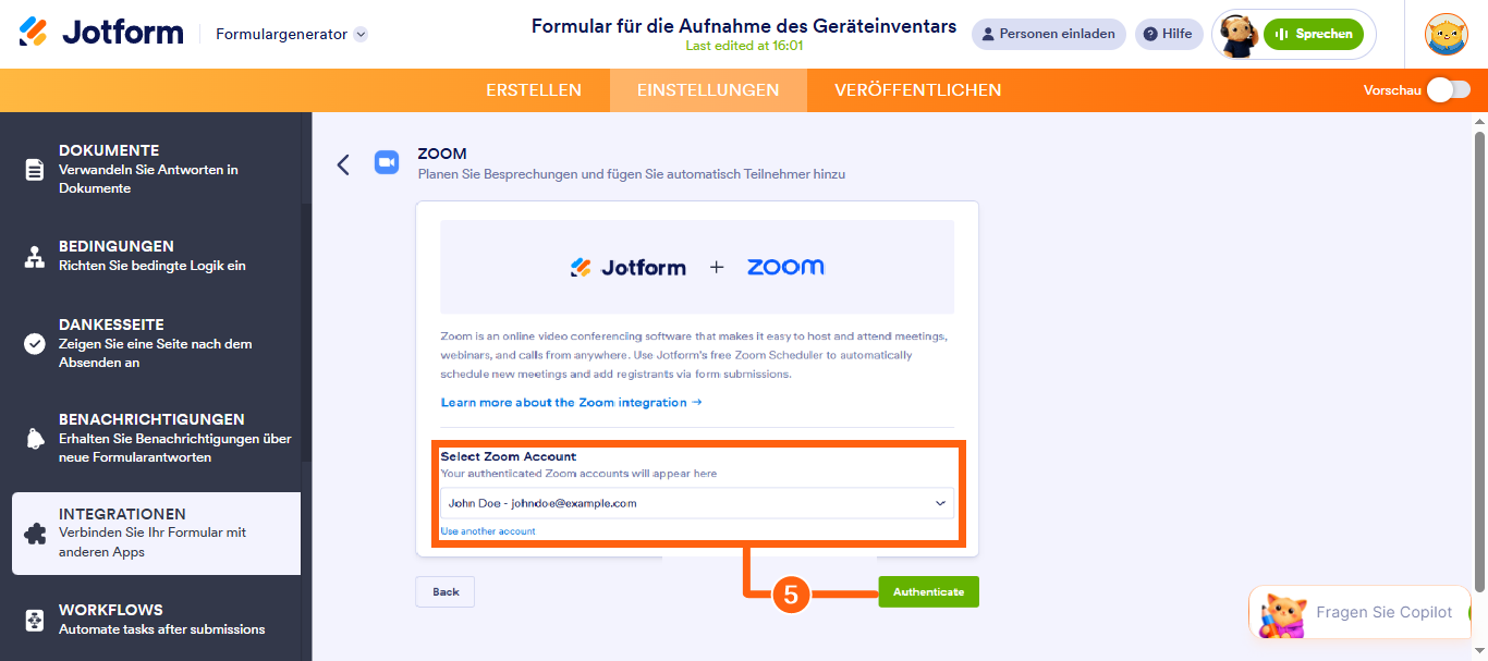 Wie Sie Jotform in Zoom integrieren Image-4