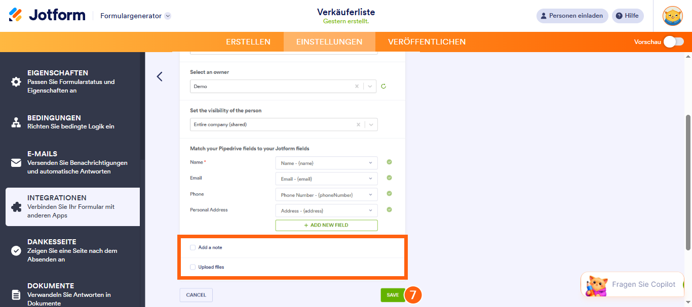 Wie Sie Jotform mit Pipedrive integrieren Image-6