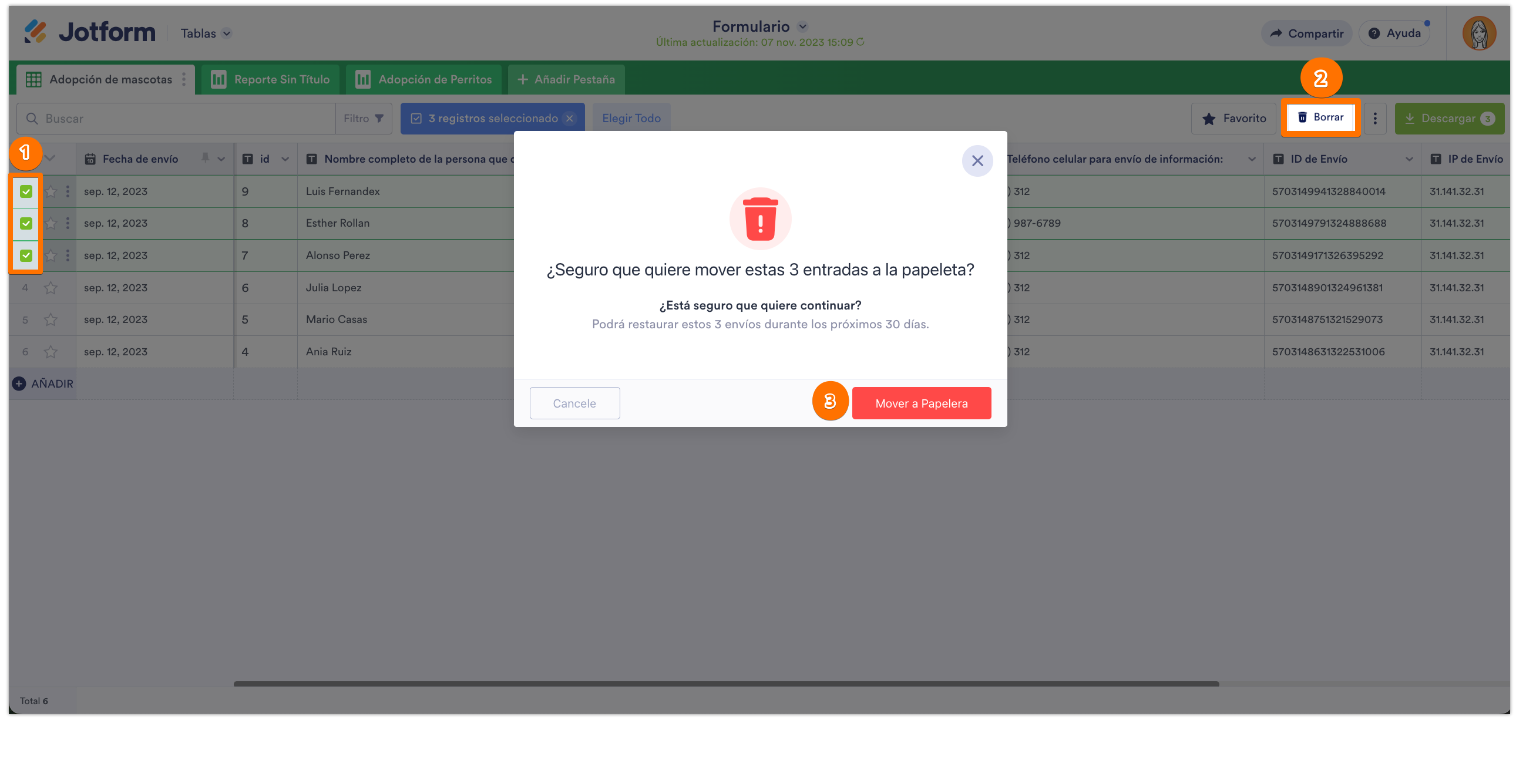Cómo eliminar datos de envío del formulario Image-3