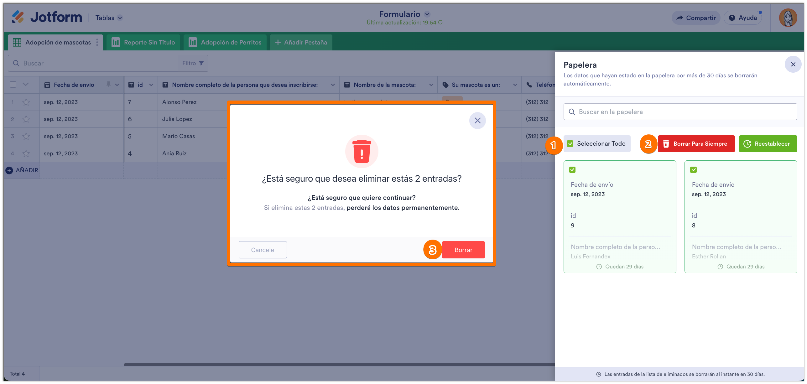 Cómo eliminar datos de envío del formulario Image-6
