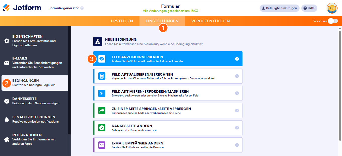 Aktivieren oder Deaktivieren eines Formulars basierend auf der Zeit unter Verwendung von Bedingungen Image-5