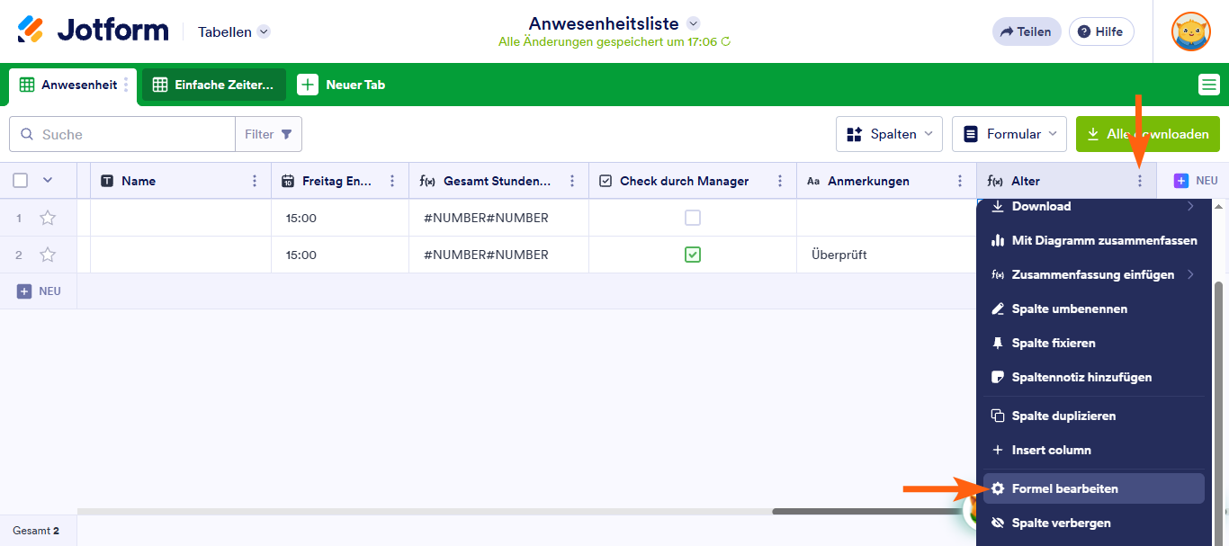Erweiterte Formeln in Jotform Tabellen verwenden Image-6