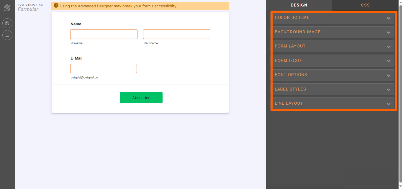 Wie Sie auf den erweiterten Designer zugreifen Image-3