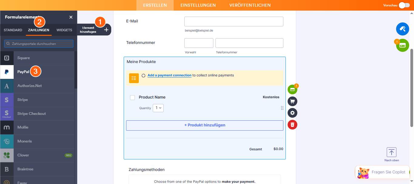 Einrichtung Ihres ersten Bestellformulars Image-1