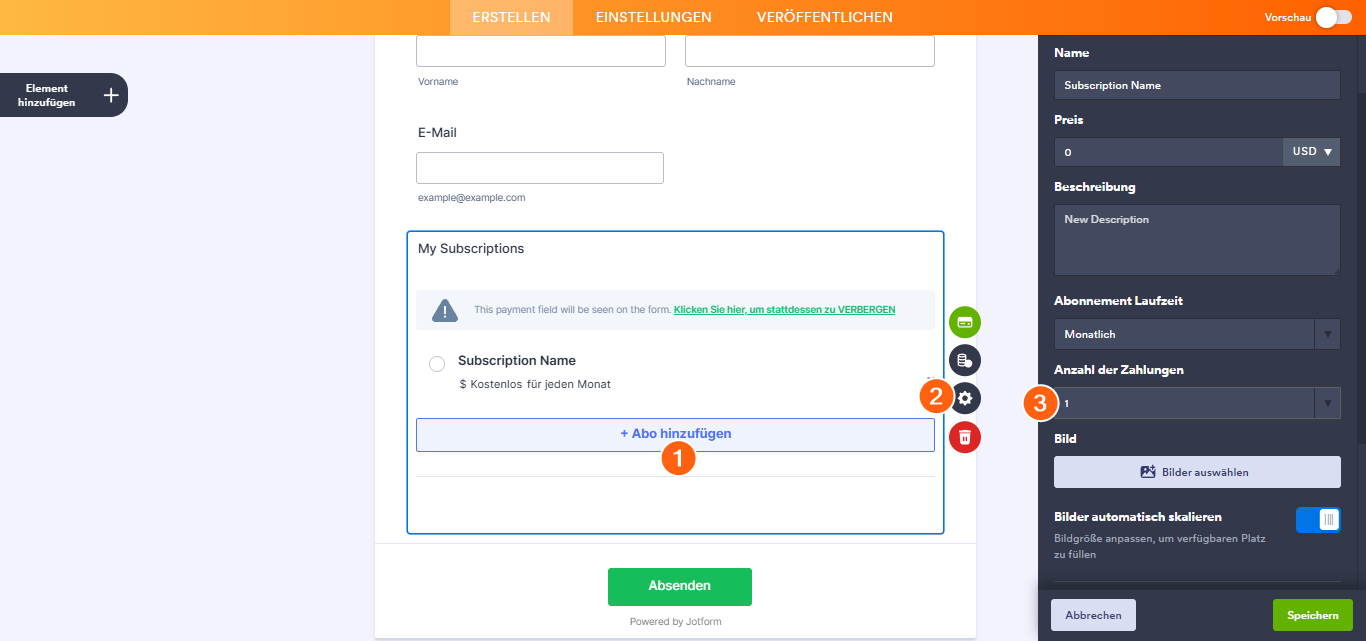 So richten Sie ein Abonnement für eine einmalige Zahlung ein Image-2