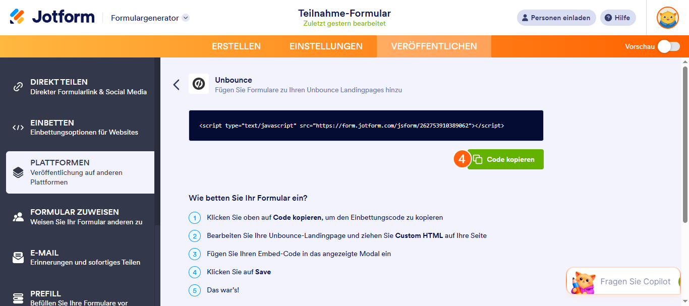 Wie Sie ein Formular in den Unbounce Classic Builder einbindet Image-3