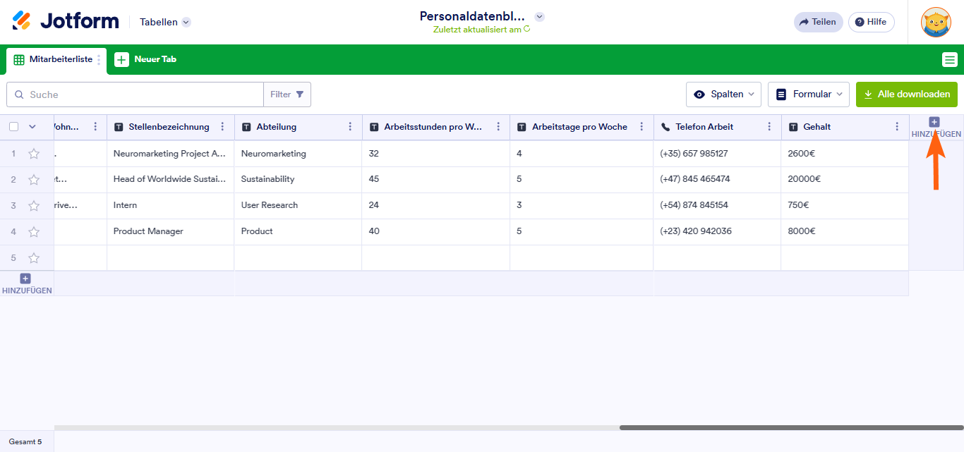 Erweiterte Formeln in Jotform Tabellen verwenden Image-1