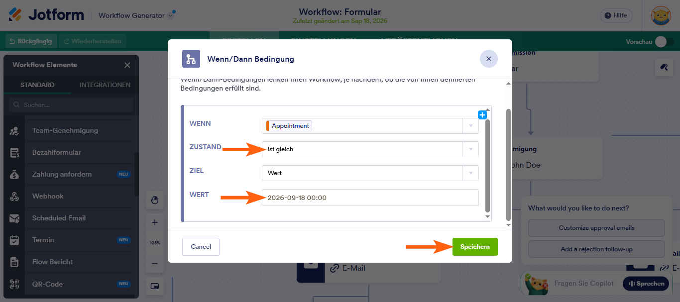 Wie Sie ein Wenn-Dann-Bedingungselement mit Jotform Approvals einrichten Image-4