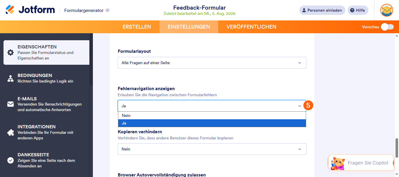 Wie Sie die Funktion Überprüfen vor Absenden in Jotform Karten aktivieren können Image-4
