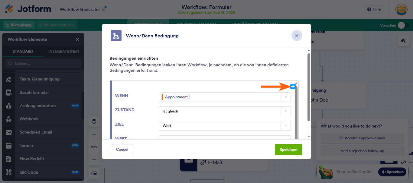 Wie Sie ein Wenn-Dann-Bedingungselement mit Jotform Approvals einrichten Image-5