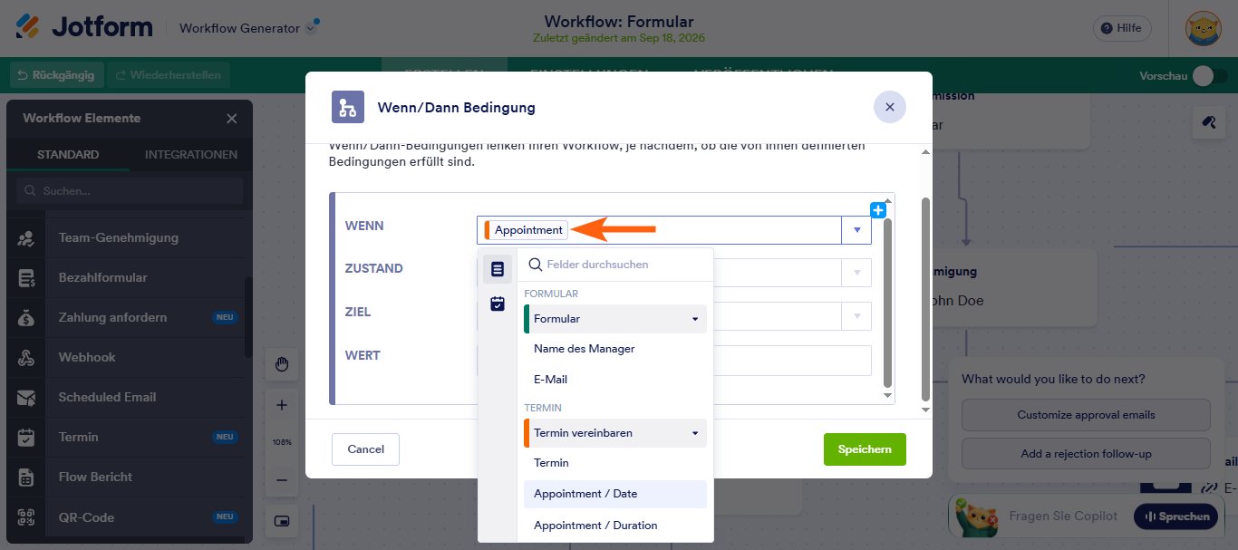 Wie Sie ein Wenn-Dann-Bedingungselement mit Jotform Approvals einrichten Image-3