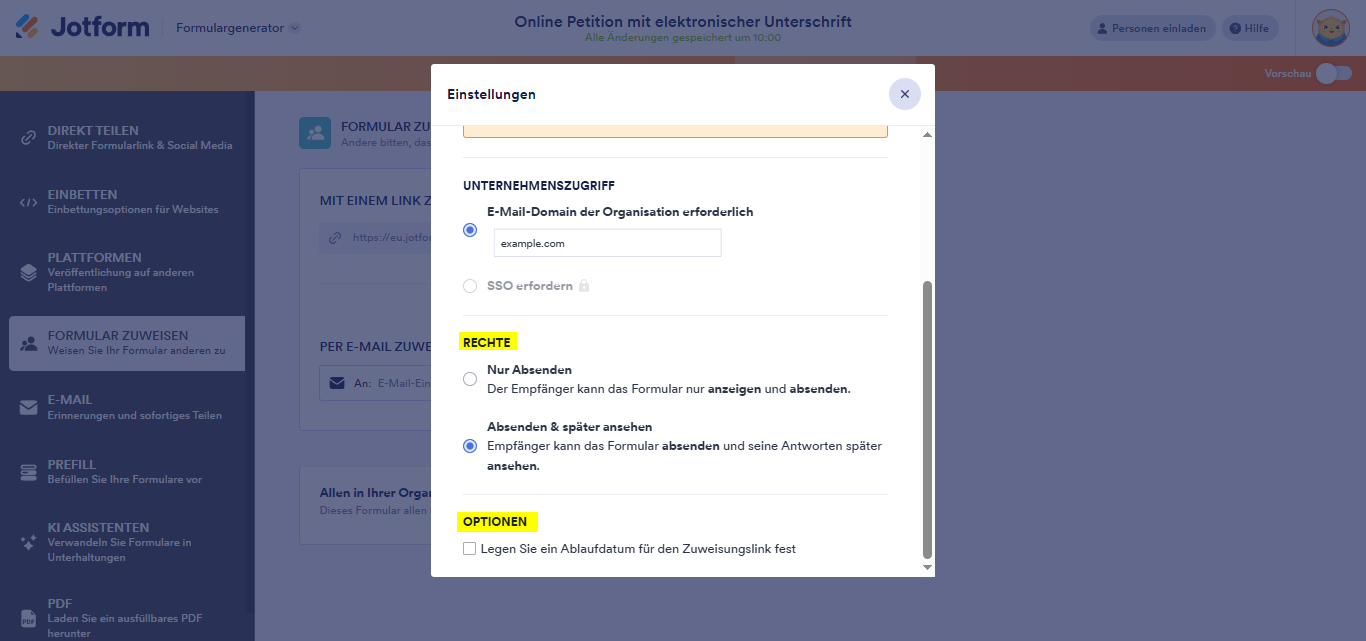 Wie Sie Ihre Formulare nur für Firmenmitglieder zugänglich machen Image-3