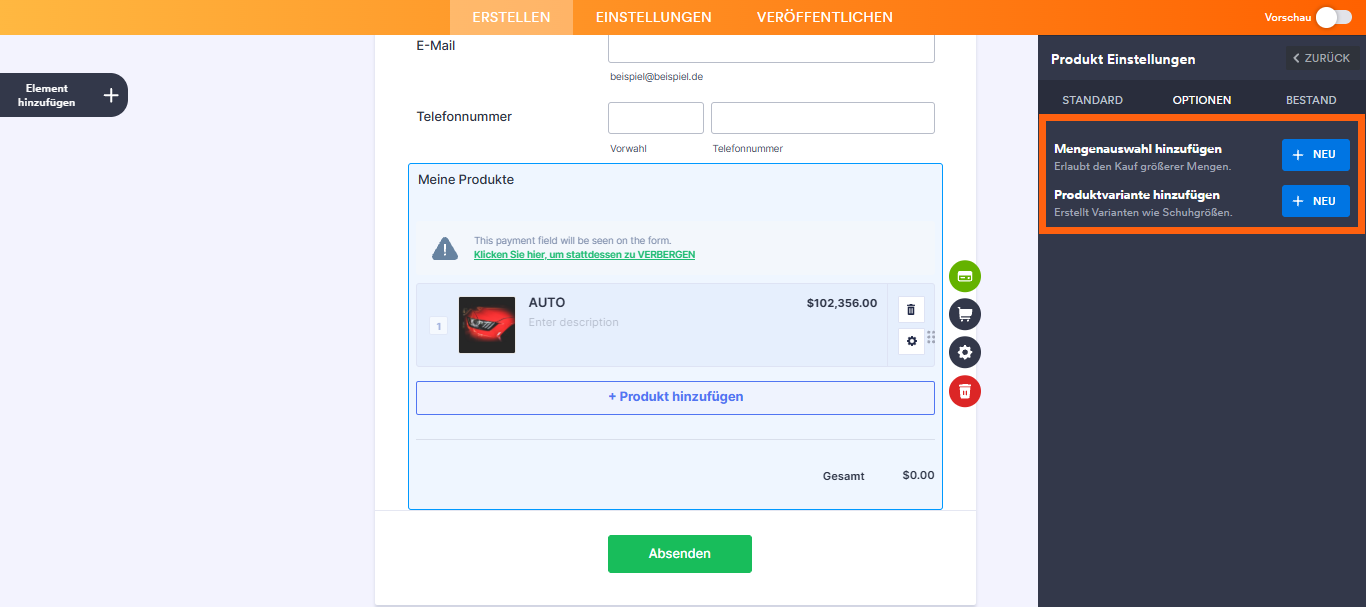 Einrichtung Ihres ersten Bestellformulars Image-8
